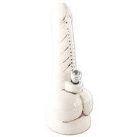 Kuva keramiikasta valmistetusta 29 cm korkeasta Penis-muotoisesta bongista, jossa on kiiltävä pinta ja perinteinen vesikammio. Humoristinen lahjaidea täysi-ikäiselle.