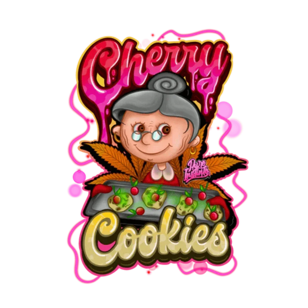 Cherry Cookies Pure Instinto kannabiksen siemenpakkaus kuva, joka esittää korkealaatuista genetiikkaa ja premium-brändiä.
