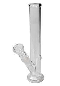 Kirkas lasinen Cylinder Bong No Logo, 20,5cm korkea, yksinkertainen putkimainen muotoilu ilman koristeita, irrotettava downstem ja pesä.