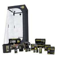 Garden High Pro Growkit 80H telttapaketti esittelykuva, sisältäen kasvuteltan, LED-valon, puhaltimen ja hiilisuodattimen.