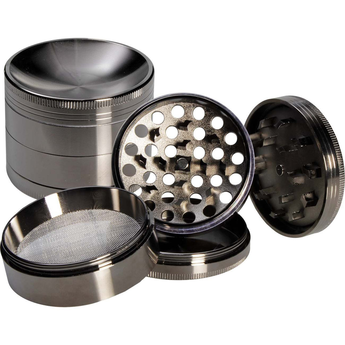 Grinder 4 – part concave grey metalligrinderi harmaa