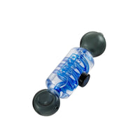 Tyylikäs musta KRYO Bubble Pipe -lasipiippu, täytettynä viilentävällä KryoGelillä, sijoitettuna valkoiselle taustalle.