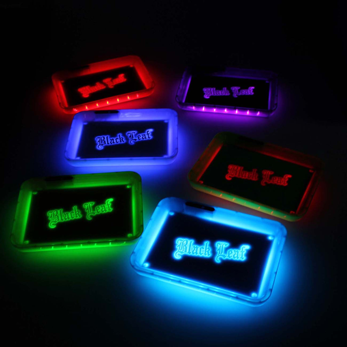 Black Leaf LED Rolling Tray purple valaistu väsäysalusta