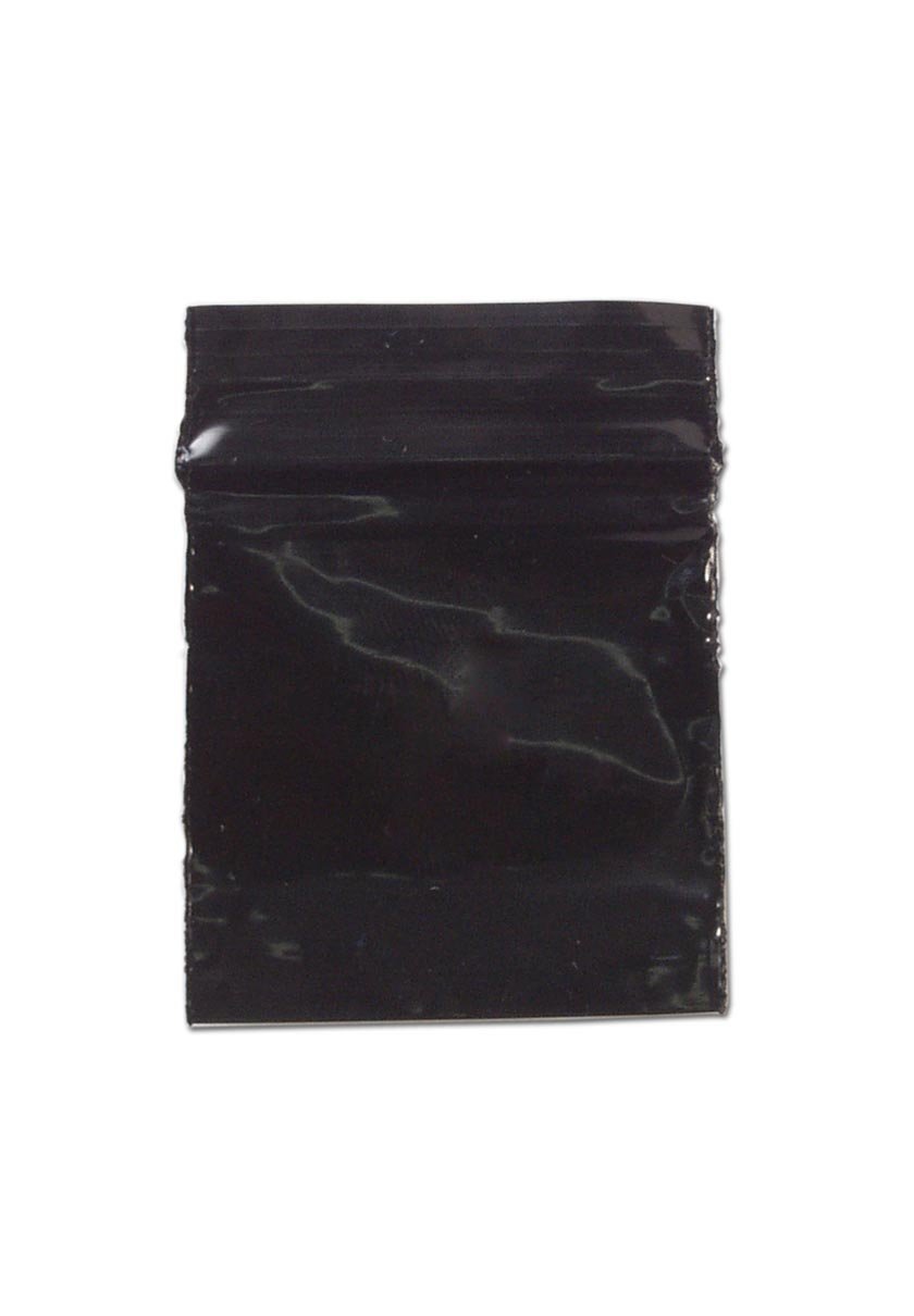 Kuva: Pieniä, mattamustia 40x40mm Minigrip-pusseja tyylikkäästi aseteltuna, korostaen niiden kompaktia kokoa ja diskreettiä luonnetta. Pakkaus sisältää 100 kpl.