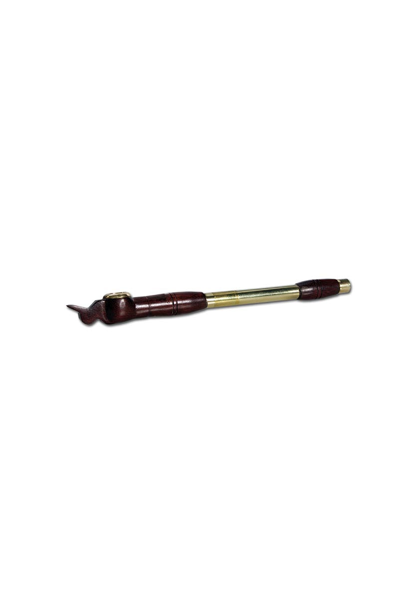 Medwakh Pipe Rosewood -piippu, elegantti ja pitkä ruusupuusta valmistettu yrttipiippu, jossa pieni pesä perinteiseen käyttöön.