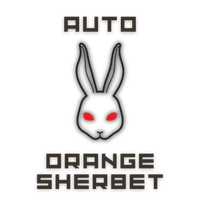 Kuva Orange Sherbet Autoflower -kasvin tuuheista, oranssinkirjavista ja tiheistä kukista, joissa näkyy runsaasti trikomeja.