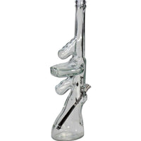 Kuva Shooter Bong Glass 47cm -lasibongista. Tyylikäs, korkea ja kirkas bongi mustalla Shooter-logolla sekä tukevalla jalalla, valmiina tarjoamaan pehmeitä vetoja.