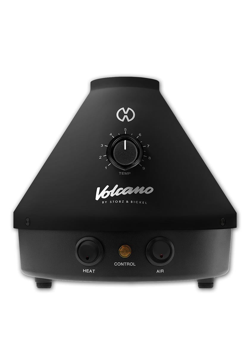 Volcano Classic Onyx Edition pöytävaporisaattori mattamustana, täyttökammiolla ja ilmapallolla