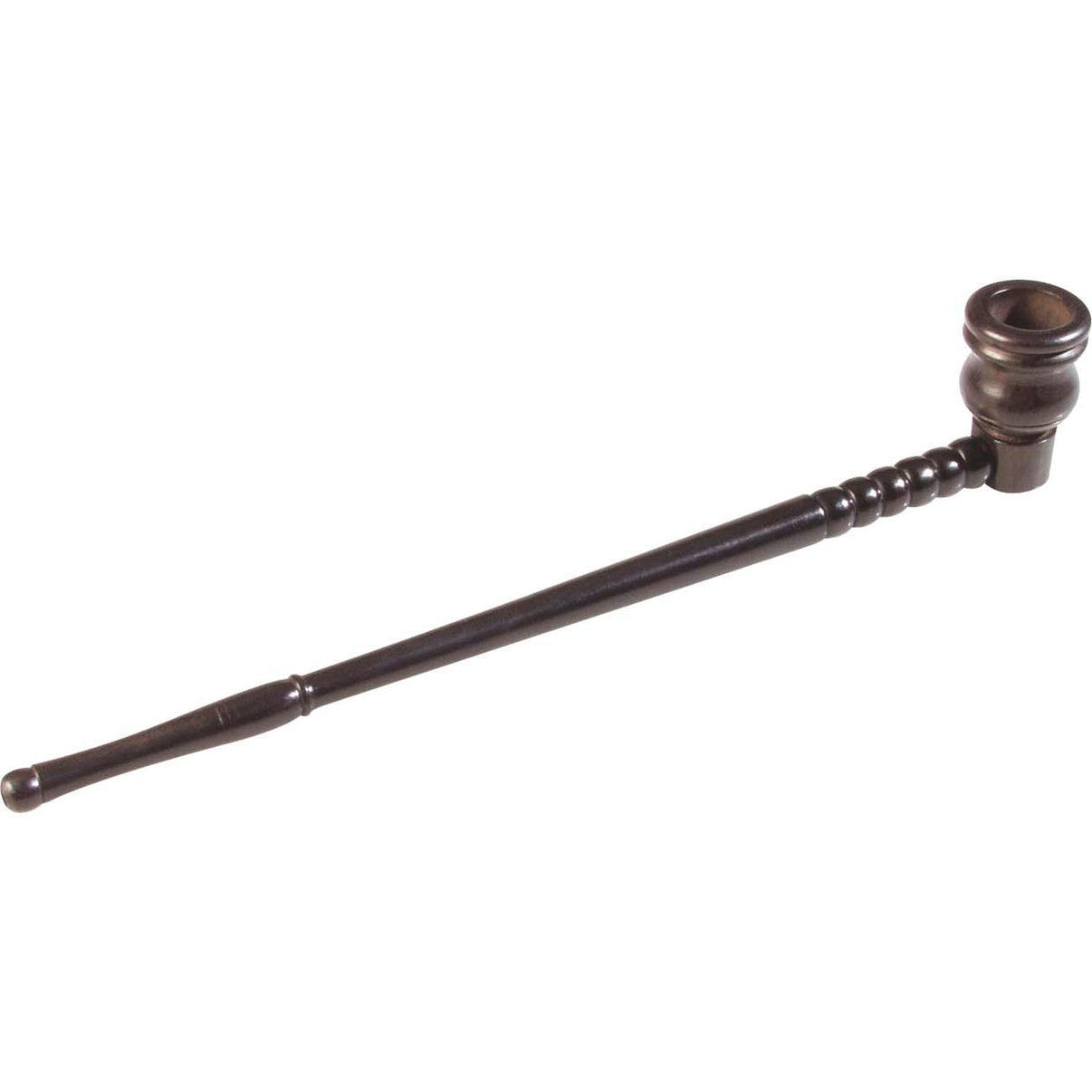 Kuva Ebony Puupiipusta 27cm, tumma eebenpuinen piippu klassisella muotoilulla valkoisella taustalla.