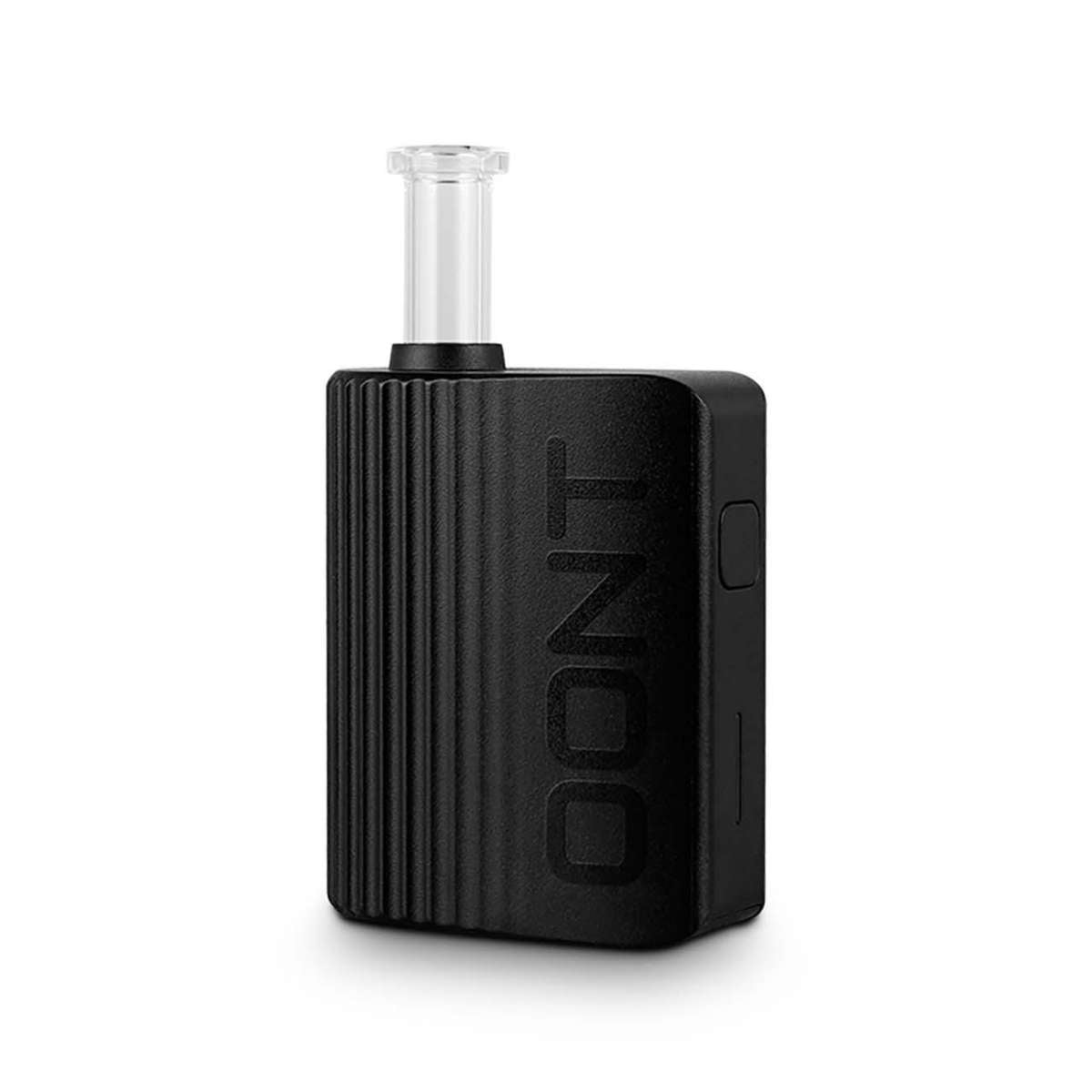 XMAX OONT musta vaporisaattori, kompakti kuivayrttihöyrystin ja höyrystin, esillä tyylikkäässä mustassa värissä ja käyttövalmiina.